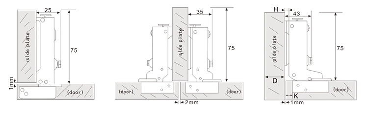 Two-Way Wardrobe Cabinet Furniture Shoe Cabinet Cabinet Iron Material Hydraulic Buffer Soft Closed Hinge Furniture Hardware